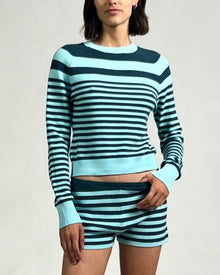 Women | Manny Sweater | Evergreen/Sky Stripe