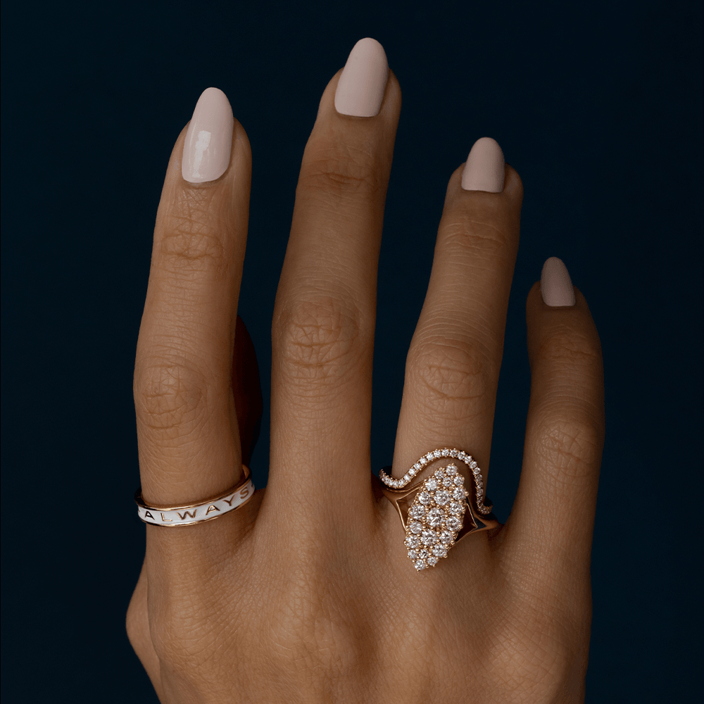 Women | The Vivienne Navette Engagement Ring | 14k Rose Gold