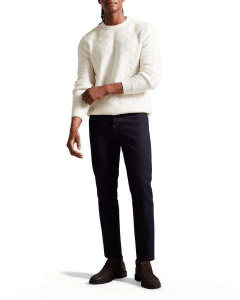 Men | Tapered Fit Stretch Jean | Blue Pink