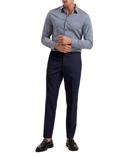 Men | Laceby Long Sleeve Geo Printed Shirt | Navy