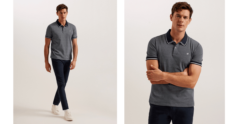 Men | Helta Short Sleeve Slim Fit Polo | Navy