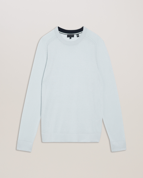 Men | Long Sleeve Regular Silk Blend Cre | Light Blue