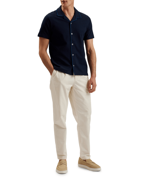 Men | Short Sleeve Regular Button Through | Navy