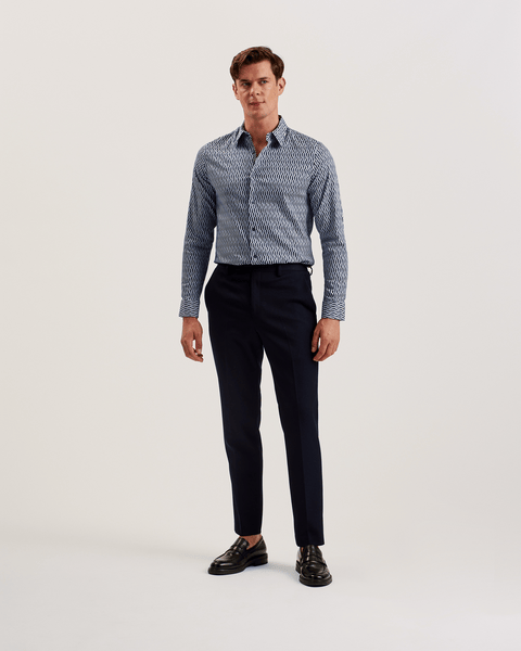 Men | Frestin Long Sleeve Retro Stripe Geo Sh | Navy