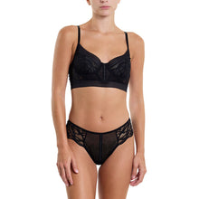 Floral Lace Thong | Black