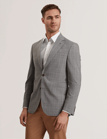Men | Classic Wool Suit Jacket | Light Pastel Grey (V1)
