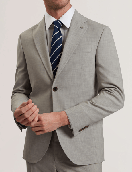 Men | Classic Wool Suit Jacket | Light Pastel Grey (V2)