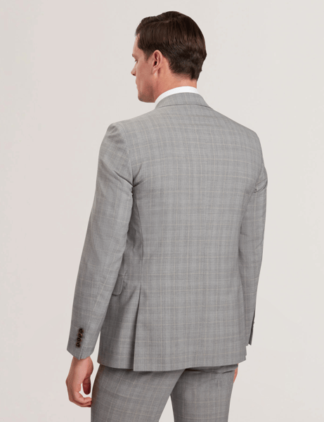 Men | Classic Wool Suit Jacket | Light Pastel Grey (V3)