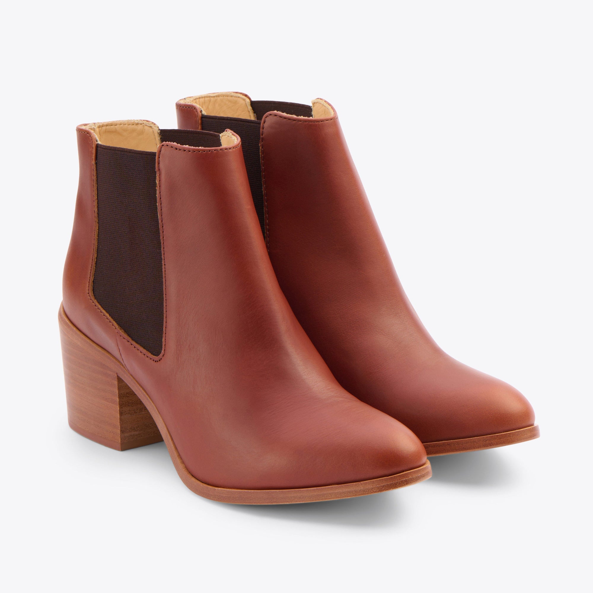 Heeled Chelsea Boot Brandy Women's Leather Boot Nisolo