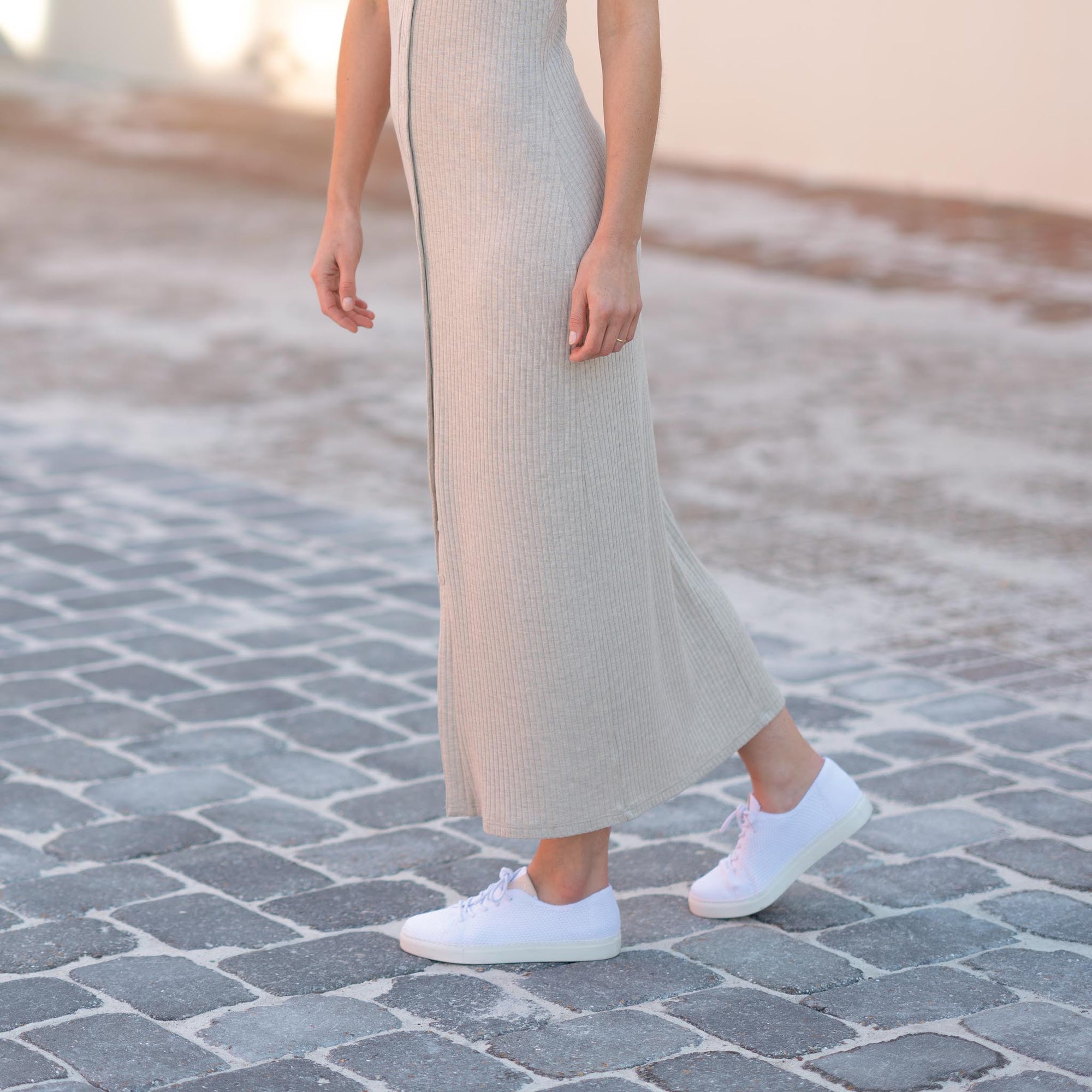 Image 5 Women's Kickaround Sneaker White Nisolo on model