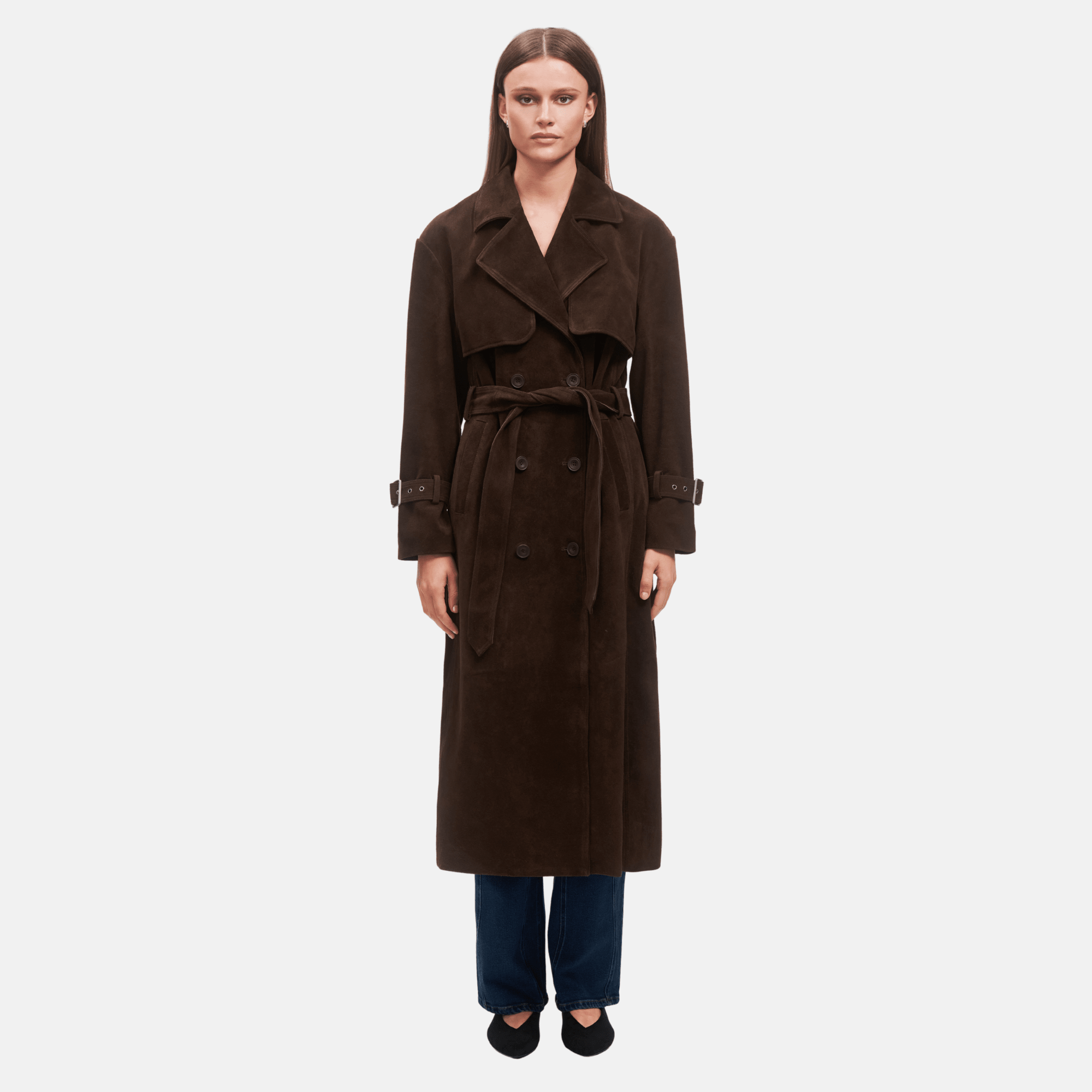 OW Collection ZADE Trenchcoat Coat 185 - Brown